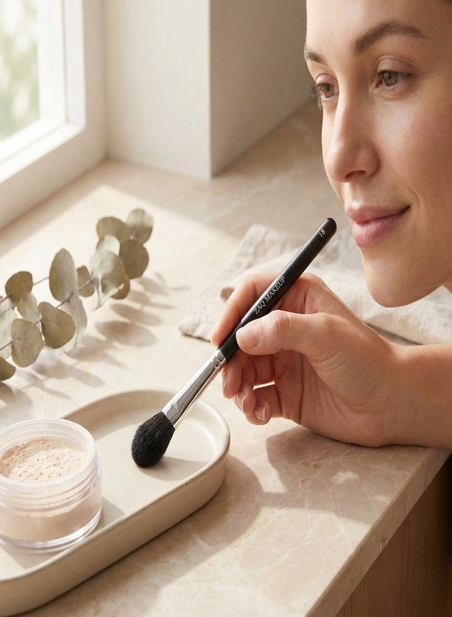 ZAQ TAPERED HIGHLIGHT/BLEANDING BRUSH For Blush, Highlighter, Loose, Or Pressed Powder, Soft, Synthetic Bristles, Precise Makeup Application - Image 4